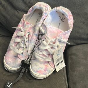 Time and Tru Pink and White Floral Sneakers